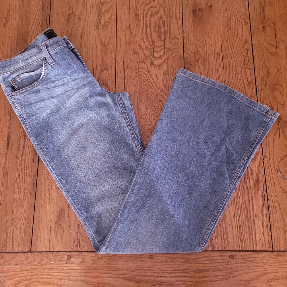 Vintage Bellbottom Flare Jeans -Tagged 30- USA Juicy Couture- Check Measurements - Picture 3 of 10